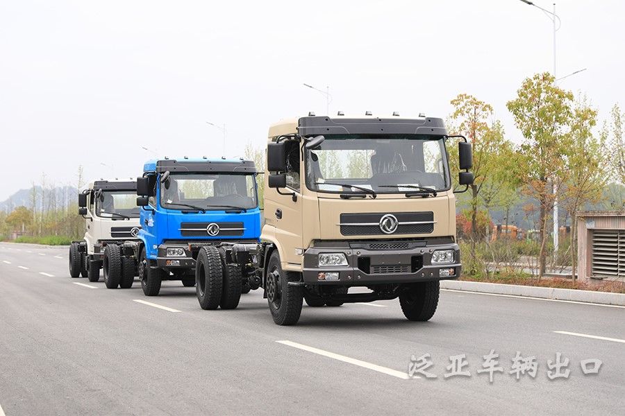 <strong>东风4x2平头大玻璃三种颜色底盘对比展示</strong>